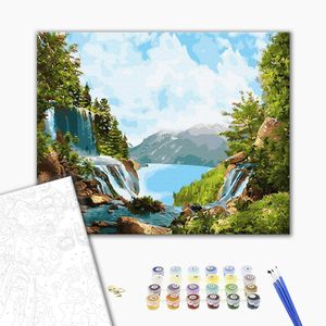 Картина по номерам, Чудесный водопад, 40 x 50 см, БрашМи (BrushMe)