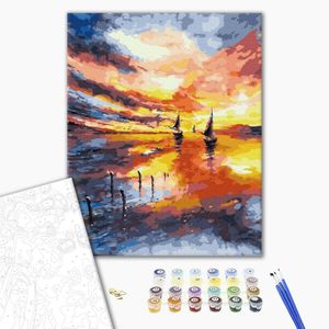 Картина по номерам, Яркий закат, 40 на 50 см, GX34370, Брашми (Brushme)