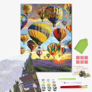 Алмазная картина-раскраска, Воздушные шары Прованса, 40 x 50 см, БрашМи (BrushMe)