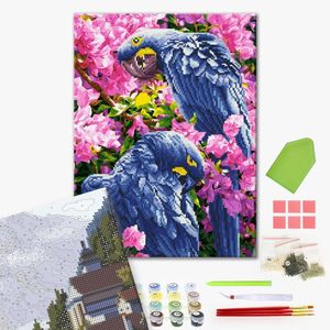 Алмазная картина-раскраска, Яркие попугаи, 40 x 50 см, БрашМи (BrushMe)