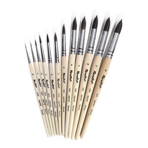 Пензлик круглий білка, №0, коротка ручка 1410, Рубльов (Roubloff)