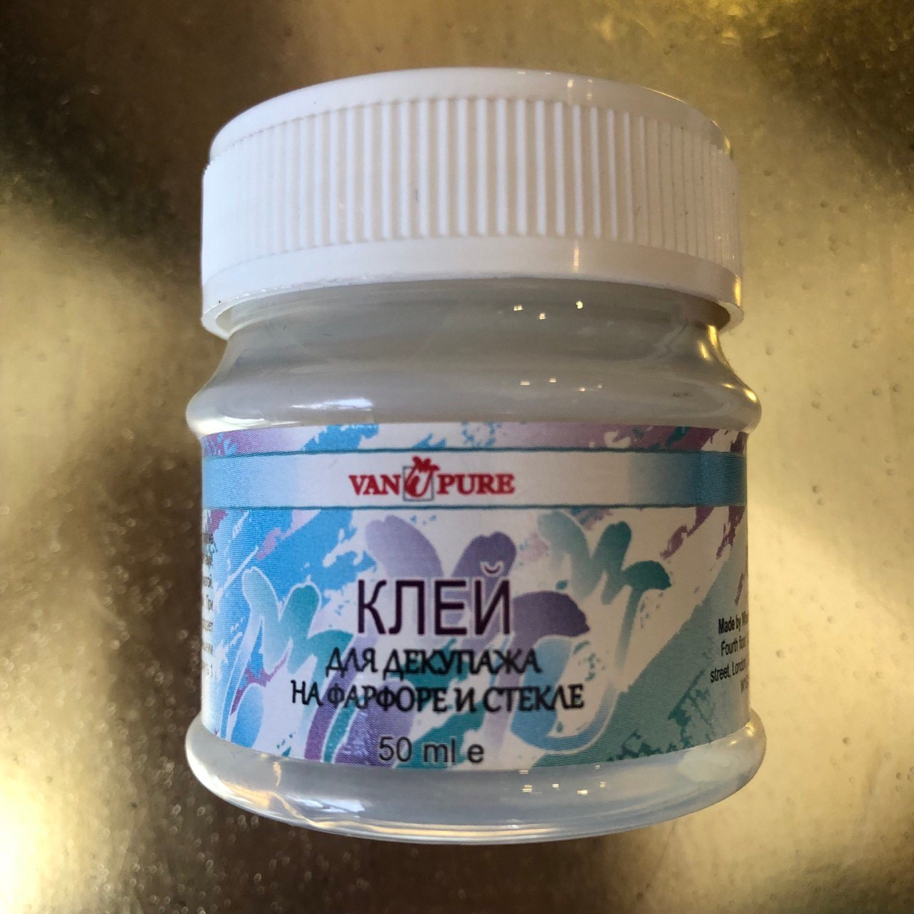 Купить Клей для декупажа на фарфоре и стекле, 50 мл, Van Pure