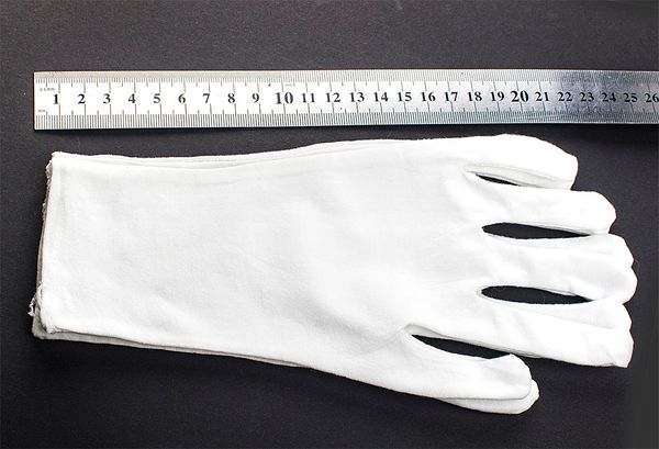 Білі бавовняні рукавички еластичні, розмір XL
