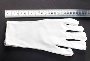 Белые хлопковые перчатки эластичные, размер XL