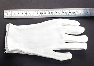 Белые хлопковые перчатки эластичные, размер L