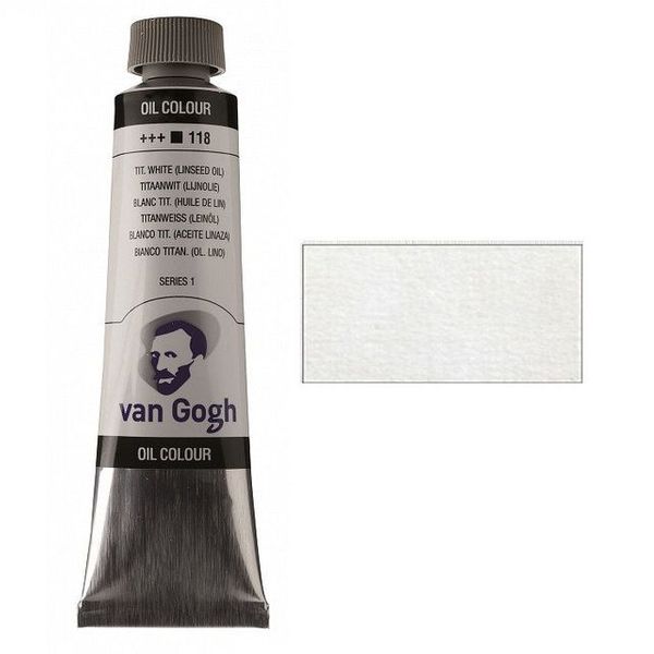 Краска масляная, Белила титановые (на льняном масле) 118, 40 мл, Ван Гог (Van Gogh)