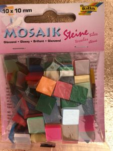 Мозаика глянцевая ассорти, 45 гр, 10x10 мм, 190 шт, 20 цв, Gloss assortments Folia Mosaic-glass tiles