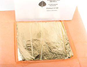 Поталь золотая 2.5, 16 на 16 см, 100 листов, Норис (Noris) Германия