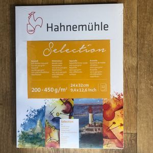 Альбом для акварели, 24х32 см, 12 листов, 200-450 г/м², Selection, Hahnemuhle