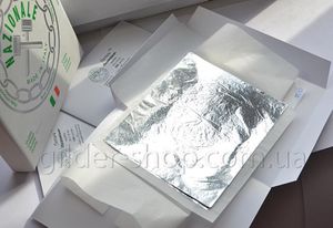 Поталь серебряная, 16 на 16 см, 10 листов, Национале (Nazionale)