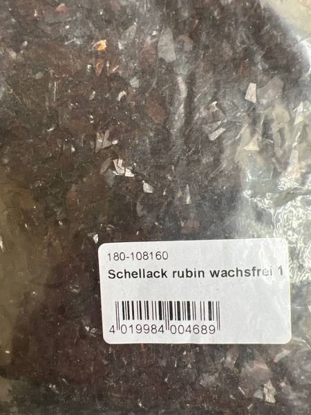 Шеллак безвосковой Рубиновый хлопья Schellack, rubin, wachsfrei 1 кг, Noris