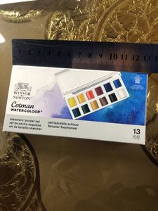 Набор акварельных красок 12 цв + кисточка, плаcт. коробка, Winsor Cotman Sketchers’ Pocket Box
