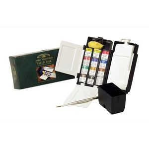 Набор акварельных красок, 12 цв.+кисть+губка, кюветы, плаcт. коробка, Винзор (Winsor) Professional Water Colour Field Box