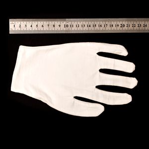 Белые хлопковые перчатки с укороченной манжетой, размер XL