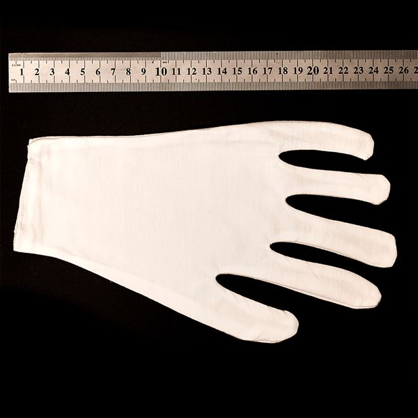 Білі бавовняні рукавички з укороченою манжетою, розмір XXL