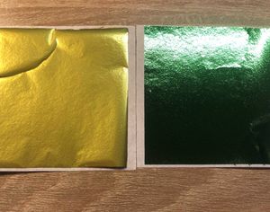 Зеркальная поталь №16 Лимонно-желтый, 25 листов, 80 на 85 мм, треснутые листы