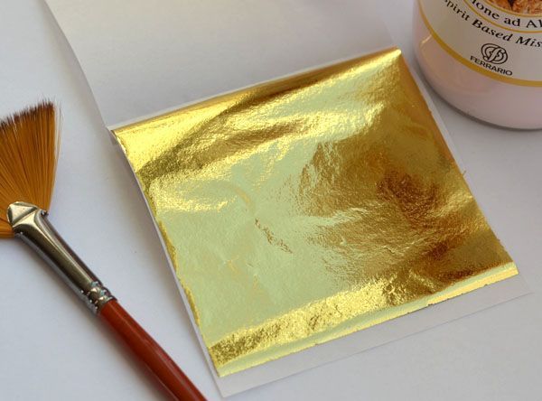 Зеркальная поталь, №4 Светлое холодное золото, 25 листов, 80 на 85 мм
