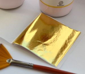 Зеркальная поталь, №4 Светлое холодное золото, 1 лист, 80 на 85 мм